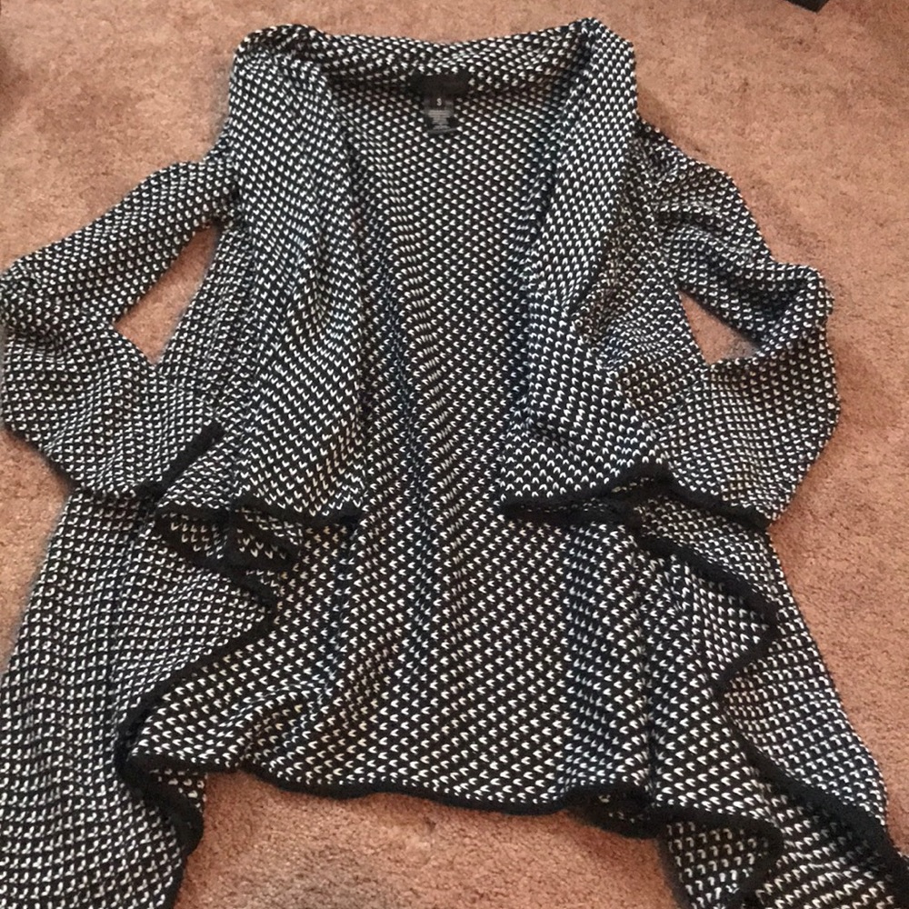 black and white cardigan